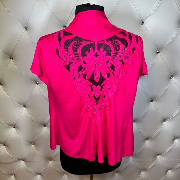 Na Na Vibrant Pink Open Front Cardigan Size M - Picture 3 of 6